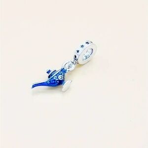 Blue and Silver Aladdin Lamp Charm Pendant